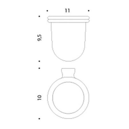Colombo Luna Стакан подвесной, цвет: хром/матовое стекло, артикул B0102.CR-VAN