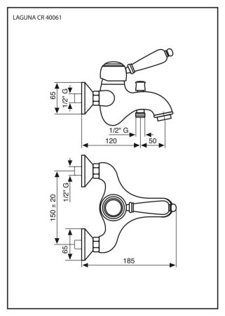 Смеситель Laguna для ванной, цвет золото