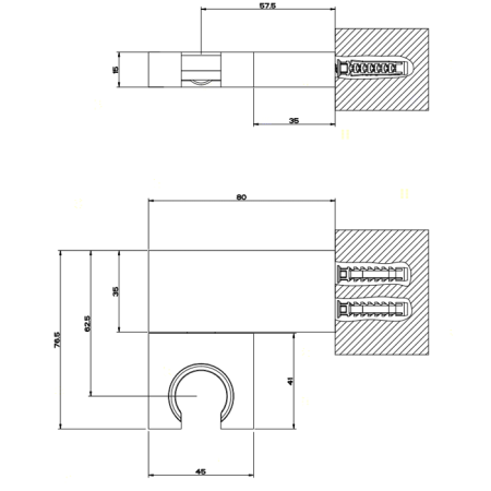 Gessi Rettangolo Держатель поворотный для душевой лейки, цвет: хром, артикул 20160#031