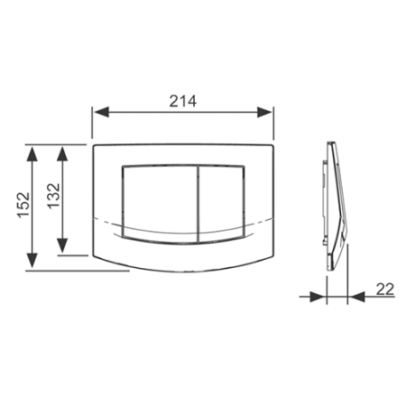 TECEambia, 2 клав., хром мат., артикул 9240225