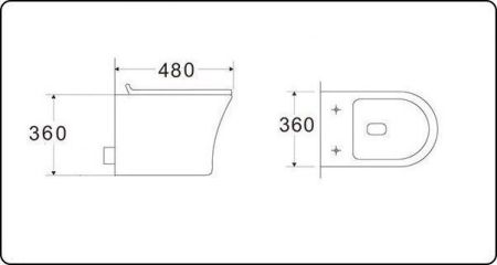 Унитаз подвесной CeramaLux 2617E, артикул 