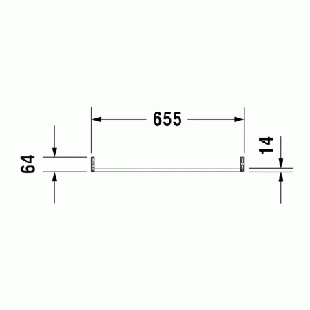Duravit Vero Полотенцедержатель, труба с квадратным сечением, 14 мм, хром, для умывальника # 045470