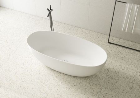 Zenon Lago, овальная ванна из искусственного камня Solid Surface, 170x75xh58 см, цвет белый матовый, артикул 4000.000.000.000.39670