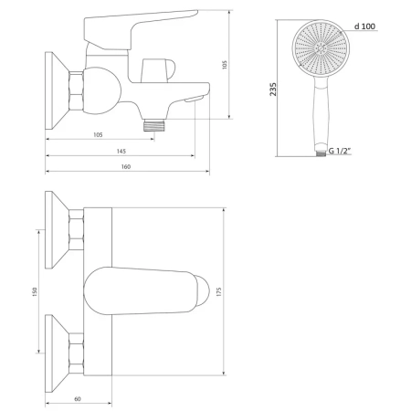 Смеситель для ванны Славен СЛ-ОД-З30, хром