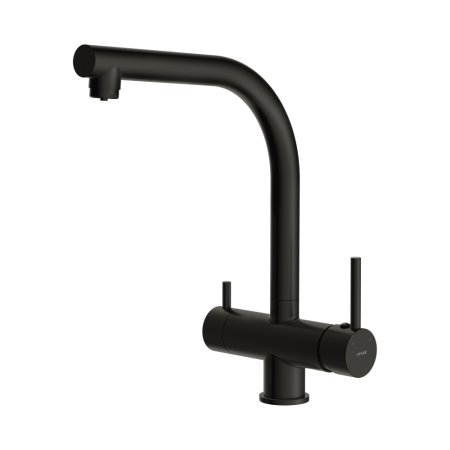 Смеситель для кухни Cersanit CREA однорычажный с фильтром черный (68223), артикул 68223