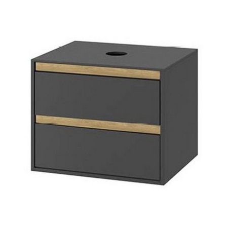 Тумба под накладную раковину EXCELLENT Tuto 60 см (серый/дуб), 2 ящика, артикул MLEX.0104.600.GRBL