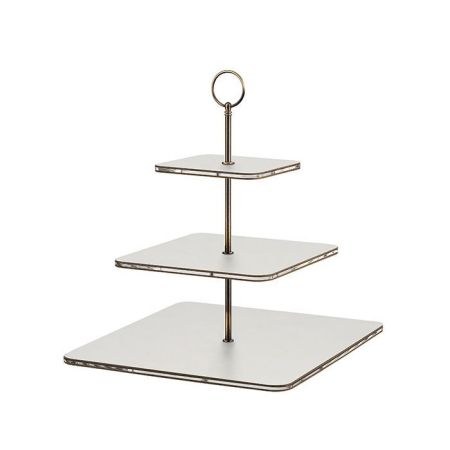 ADJ Сервировочная стойка, 30x30xH35 см.,ручка Круглая, цвет: устричный, фурнитура бронза, артикул 0092C.02.BR