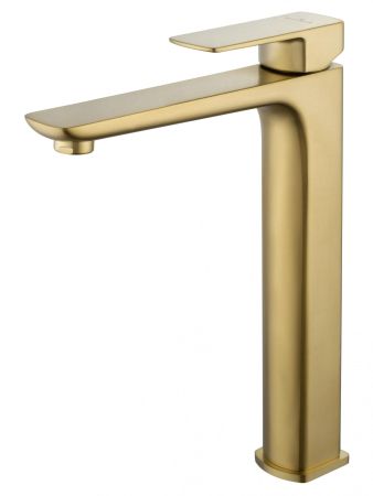 Смеситель для раковины высокий WONZON & WOGHAND EDGE, Брашированное золото (WW-88239003-BG)