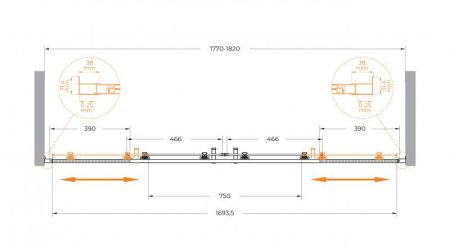 MOLVENO-BF-2-170-C-GM-IV Душевая дверь, артикул MOLVENO-BF-2-170-C-GM-IV