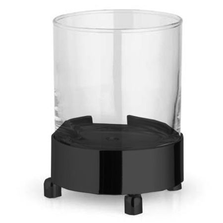 Bertocci Cinquecento Стакан настольный, цвет: прозрачное стекло/черный матовый, артикул 110 0530 0800