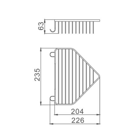 Полка металлическая угловая Haiba HB335, хром