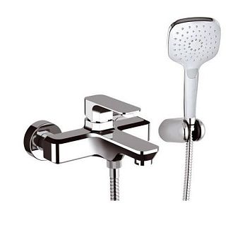 Daniel Tiara, однорычажный смеситель для ванны (излив 17,4 см), c набором для душа, цвет золото