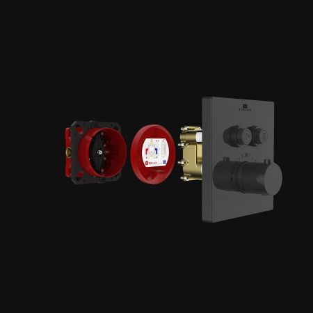 Душевой комплект Inspire VSFW-3I21T1RMB встраиваемый, термостатический, 2 режима, черный, артикул VSFW-3I21T1RMB