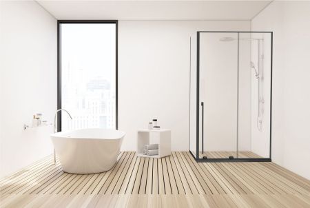Душевой уголок Allen Brau Fantasy 130x80 3.11007.31 + 3.11012.31 черный матовый, артикул 3.11007.31 + 3.11012.31