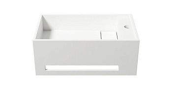 Zenon Luna, подвесная раковина прямоугольной формы, с вырезом под полотенце, 50х30хh20 см, цвет белый матовый