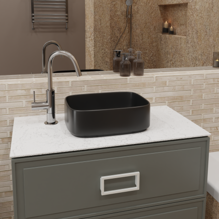 Раковина TORELLO с установкой на столешницу прямоугольной формы 700-052B, артикул 700-052B