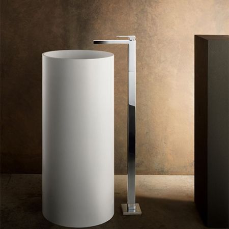 Fantini Mint Смеситель для раковины, напольный, без донного клапана, излив 190мм,(наружняя часть), цвет: хром