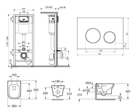 Комплект 7 в 1 Lavinia Boho Relfix Bristol Rimless 87050197, артикул 87050197