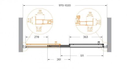 MOLVENO-BF-3-90-C-Cr-IV Душевая дверь, артикул MOLVENO-BF-3-90-C-Cr-IV