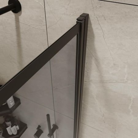 Шторка на ванну слайдер Terminus Ното 150х90 тонированная, черный, артикул 1CS150х90BT