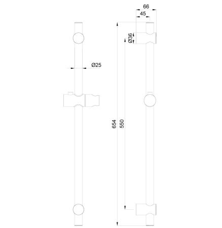 Душевая штанга WONZON & WOGHAND, Черный матовый (WW-SL04-MB), артикул WW-SL04-MB