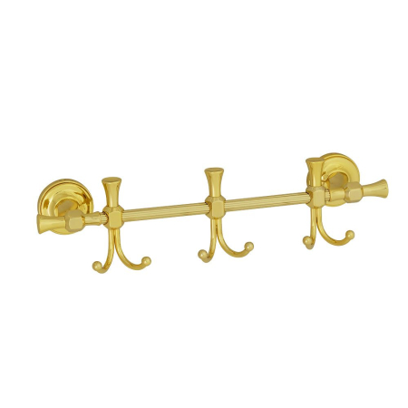 FORTUNA Планка с 3-мя двойными крючками L37 см, золото, артикул 27717