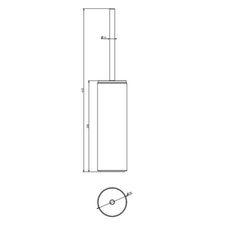 Gessi Tondo Ершик настенный черный, цвет Black XL, артикул 63744#299