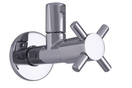 Schlosser Maya, угловой вентиль с компрессионной гайкой, подключение 1/2"х3/8", цвет хром, артикул 7240-1550-001
