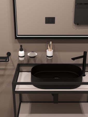 Раковина накладная Allen Brau Fantasy 55 4.11022.31 черный матовый, артикул 4.11022.31
