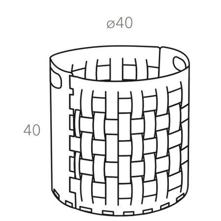 Colombo Adj Круглая корзина Bottega, D40H40 см, цвет: белый/панна котта, артикул BADJ1050-1016