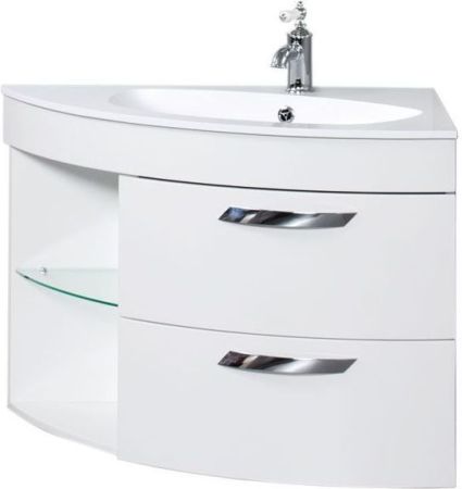 Тумба с раковиной De Aqua Трио Люкс 80 R белый, артикул 00212695