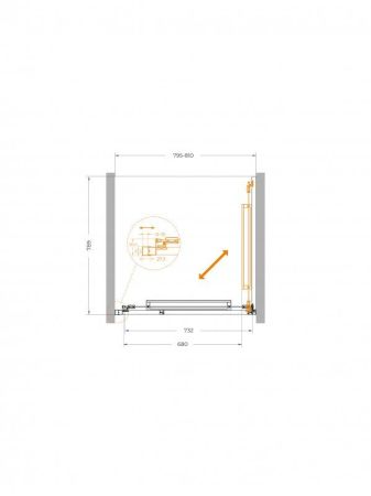 LUX-B-FS-1-100-C-GM Душевая дверь, артикул LUX-B-FS-1-100-C-GM