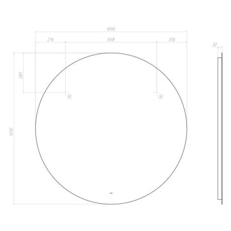 Зеркало VIGO Otti Classic 1100, артикул 088