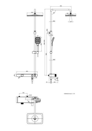 Душевая система Cersanit VIVO термостатическая с кнопочным управлением (64529), артикул 64529