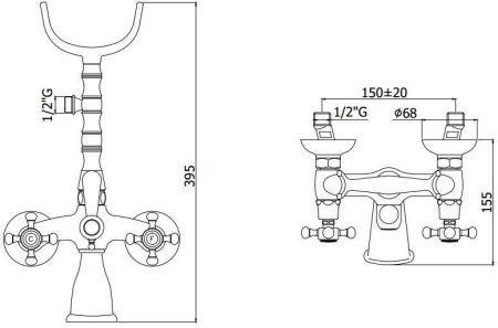 Смеситель для ванны с душем Paffoni Belinda FBLV022BR, артикул FBLV022BR