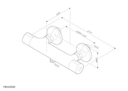 F8040000 Like, смеситель д/душа с термостатом, хром, шт