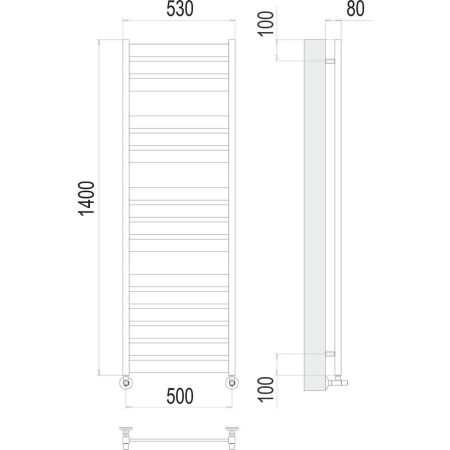Полотенцесушитель водяной Terminus Латте П16 50х140, артикул 4670078530721