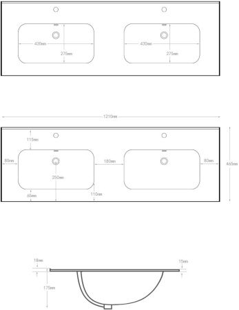 Раковина Aquanet Flat 120 (двойная) белая Раковина Aquanet Flat 120 (двойная) белая