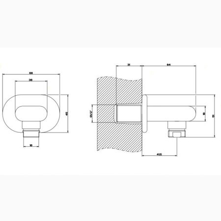 Gessi Goccia Вывод воды на 1/2”, цвет: черный, артикул 33769#299