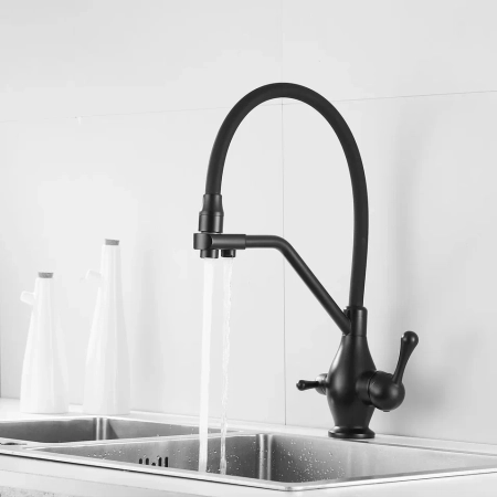 Смеситель для кухни Rose R858H, черный, артикул R858H