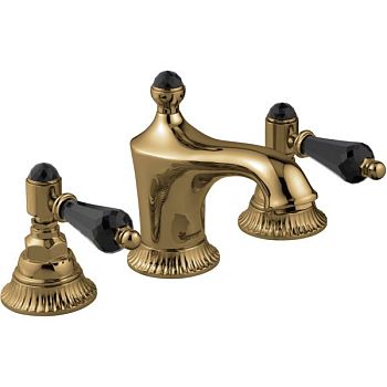 Emmevi The One Atena, смеситель для раковины на 3 отверстия. Черные кристаллы Swarovski, цвет бронза
