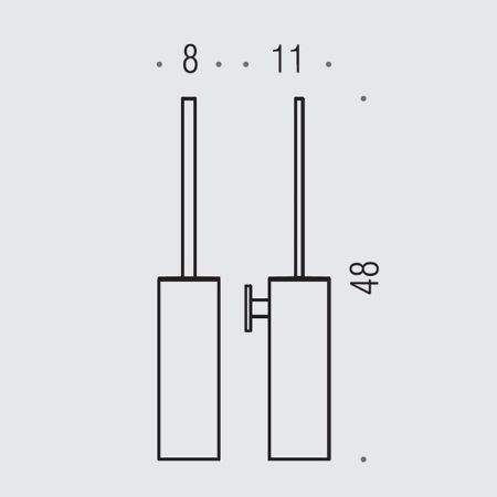 Colombo Look Туалетный ёршик, подвесной, пластик, цвет: PVD графит полированный, артикул B1607.GL