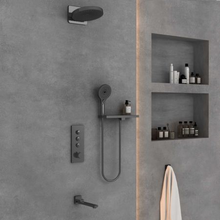 Душевой комплект Inspire VSFW-433TI1RGM встраиваемый, вороненая сталь, артикул VSFW-433TI1RGM