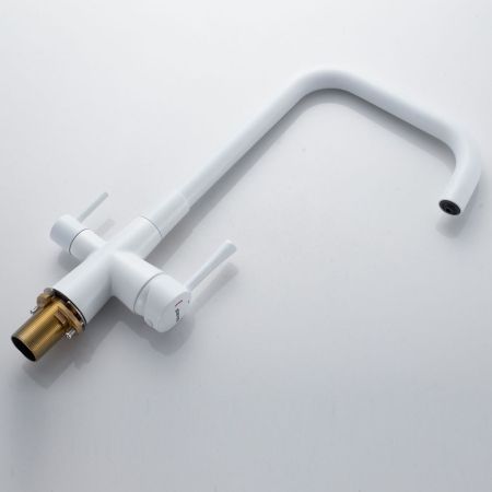 Смеситель для кухни с подключением фильтра Shevanik S528C, белый
