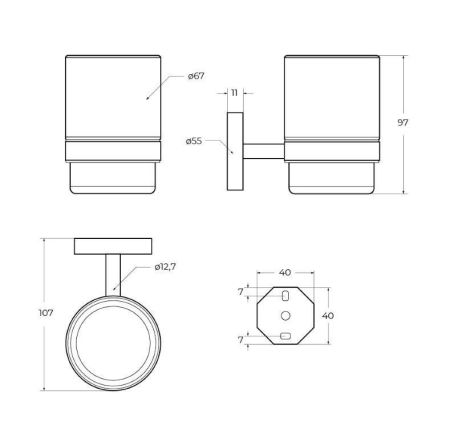 RELAX-TUMS-BORO Стакан подвесной, стекло, исполнение брашированное золото, артикул RELAX-TUMS-BORO