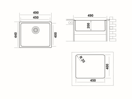 Кухонная мойка UKINOX Лофт LOB450.400 -GT10P, 40*45, артикул LOB450.400 -GT10P