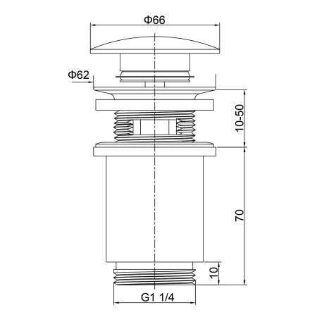 Донный клапан Timo 8011/18 черное золото, артикул 8011/18