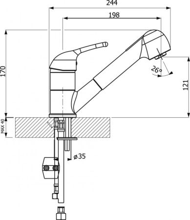Смеситель для кухни Florentina Сигма 33.25L.2210 Шампань