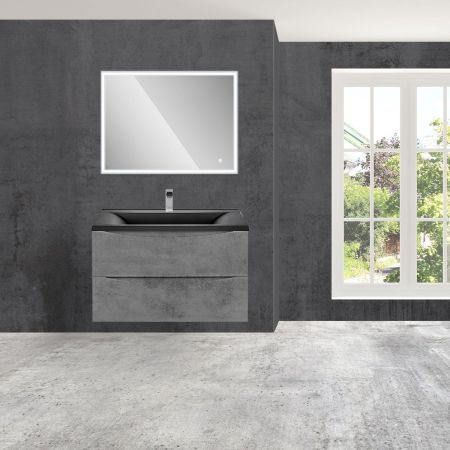 База под раковину Mia 750 подвесная, 2 выкатных ящика soft close, Beton, артикул VMC-2MA750BT