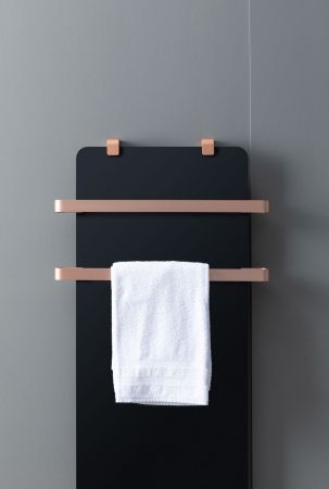 Полотенцесушитель электрический Allen Brau Infinity 120x44 с рейлингом 2.0 и креплением, медь браш